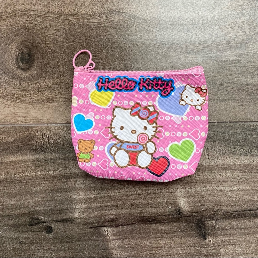 NEW Hello Kitty Print Mini Zippered Pouch Coin Purse
